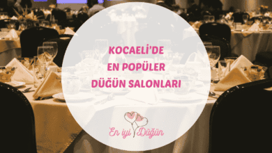 Sanayi şehri Kocaeli ve İzmit, Kartepe, Başiskele'deki en iyi düğün salonları ve doğal mekanlar için rehber.